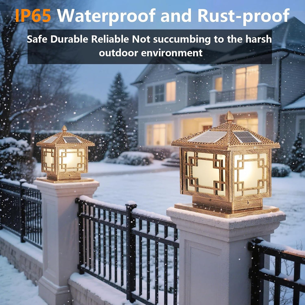 Solar Post Lights Outdoor Waterproof Gate Post Mount Lights with Solar LED