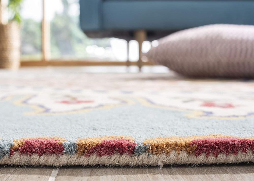 SAFAVIEH Area Rug 8x10 - Bella Collection - Large - Ivory & Teal, Handmad...