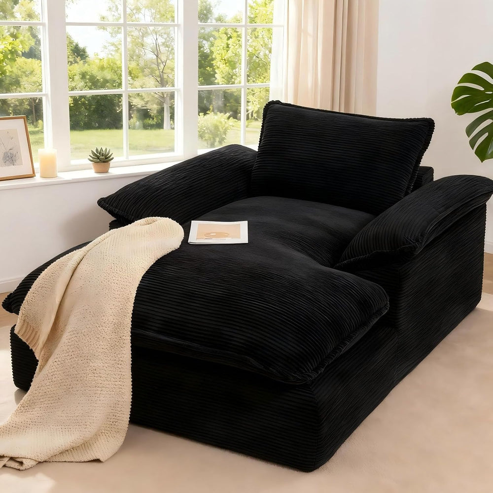 Oversized Chaise Lounge Chair Indoor, 67" Boneless Chair