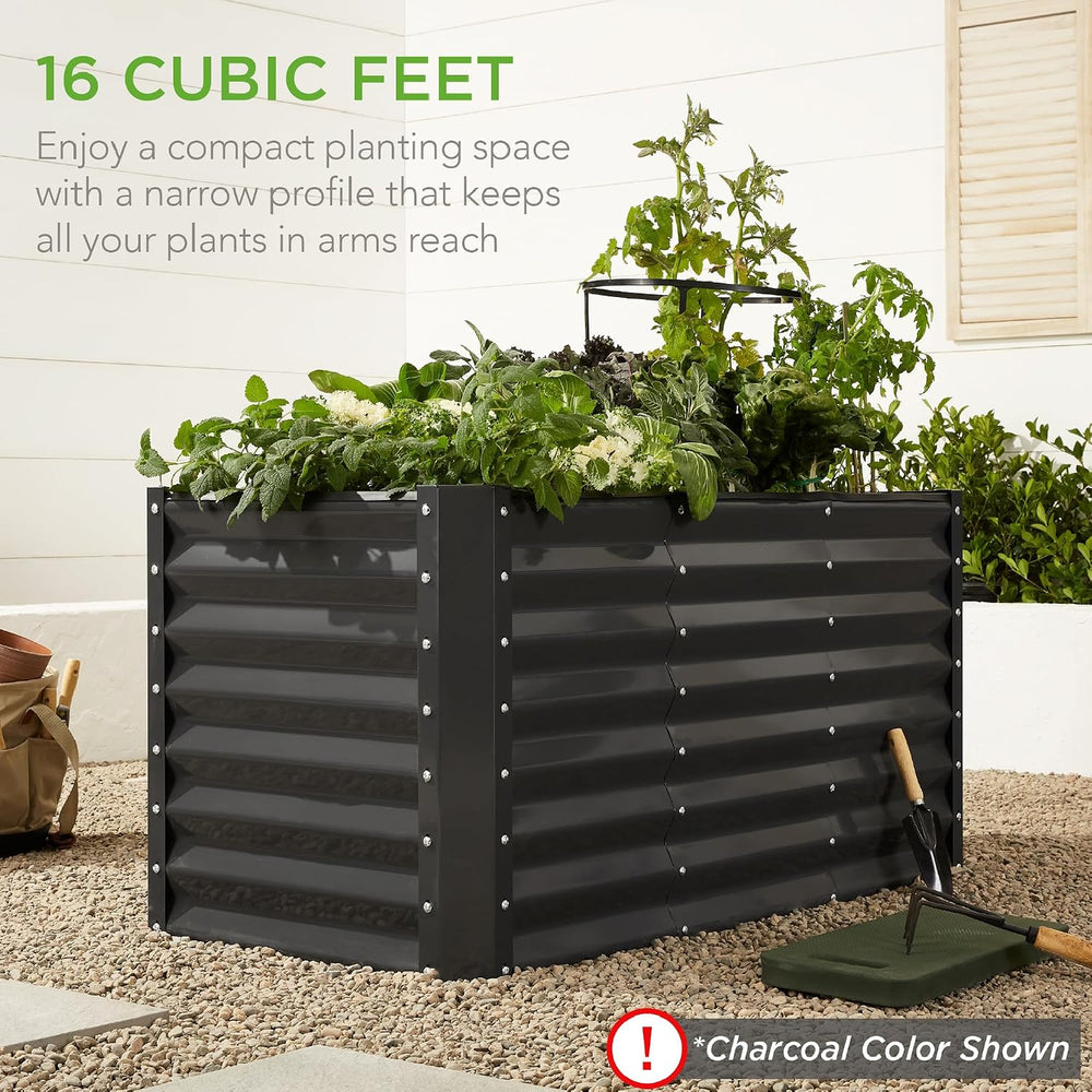 Best Choice Products 4x2x2FT Steel Raised Garden Bed for Outdoor Use, Deep Pl...