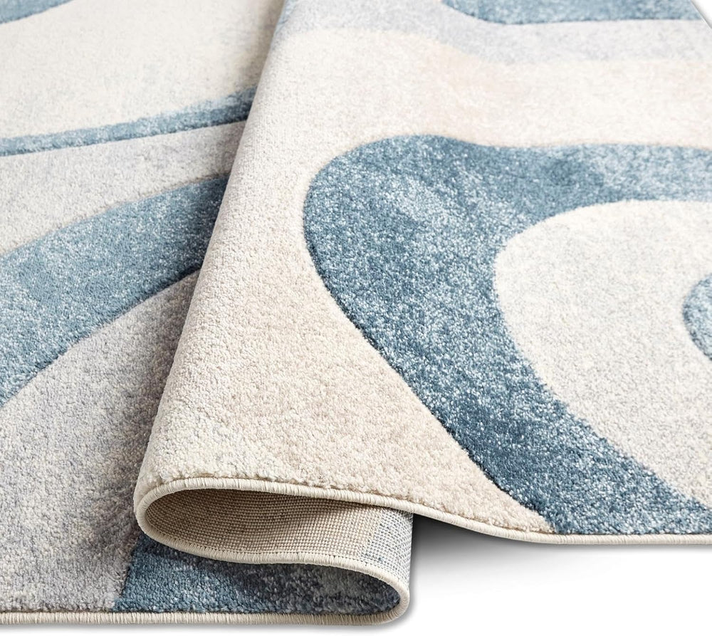 Home Dynamix Tribeca Slade Modern Area Rug, Abstract Blue 5'2"x7'...