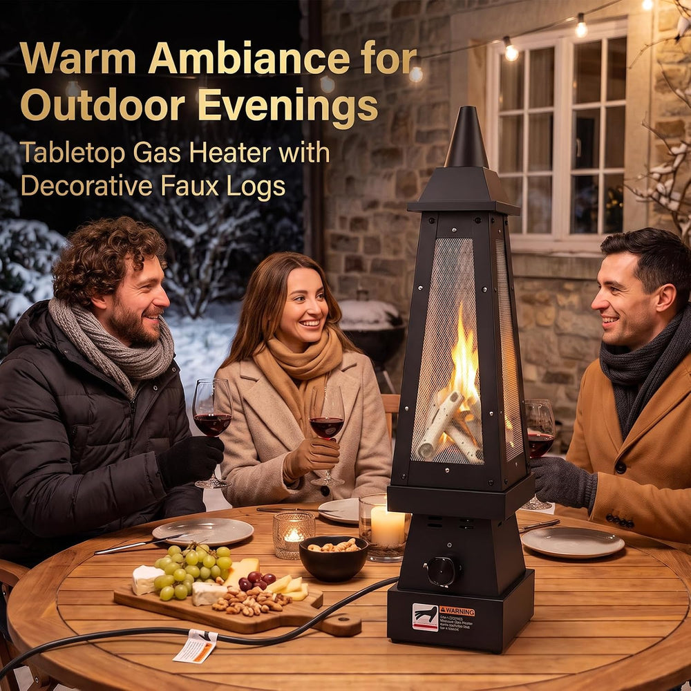 Uniflasy 27'' Propane Fire Pit Gas Chiminea for Patio