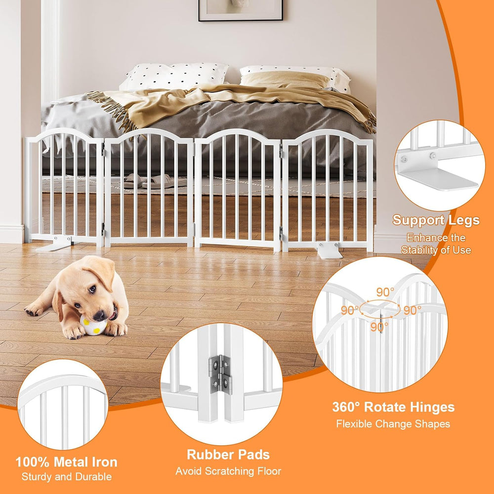 Snughome Short Dog Gate Indoor, 16" High Freestanding Small Dog Door Gat...