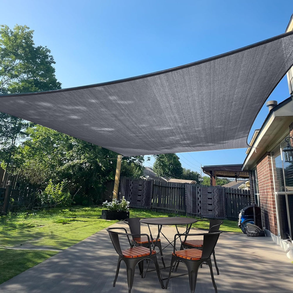 SUNLAX Sun Shade Sail 8' x 10' Dark Grey Rectangle Outdoor Canopy Cover