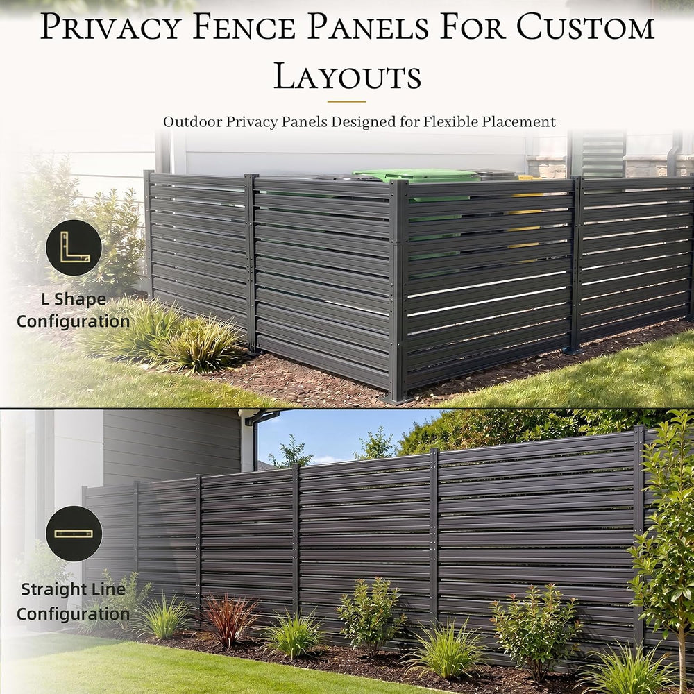 2 Panel Air Conditioner Fence, 42" H x 6.33 FT W Metal AC Unit Fence wit...