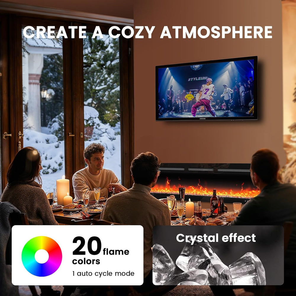 Silonn 60″Smart Electric Fireplace Heater with App & Remote Control, 4777...