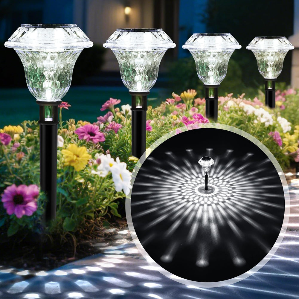 Solar Pathway Lights, Acrylic Garden Lights Outdoor Decor 6 Pack