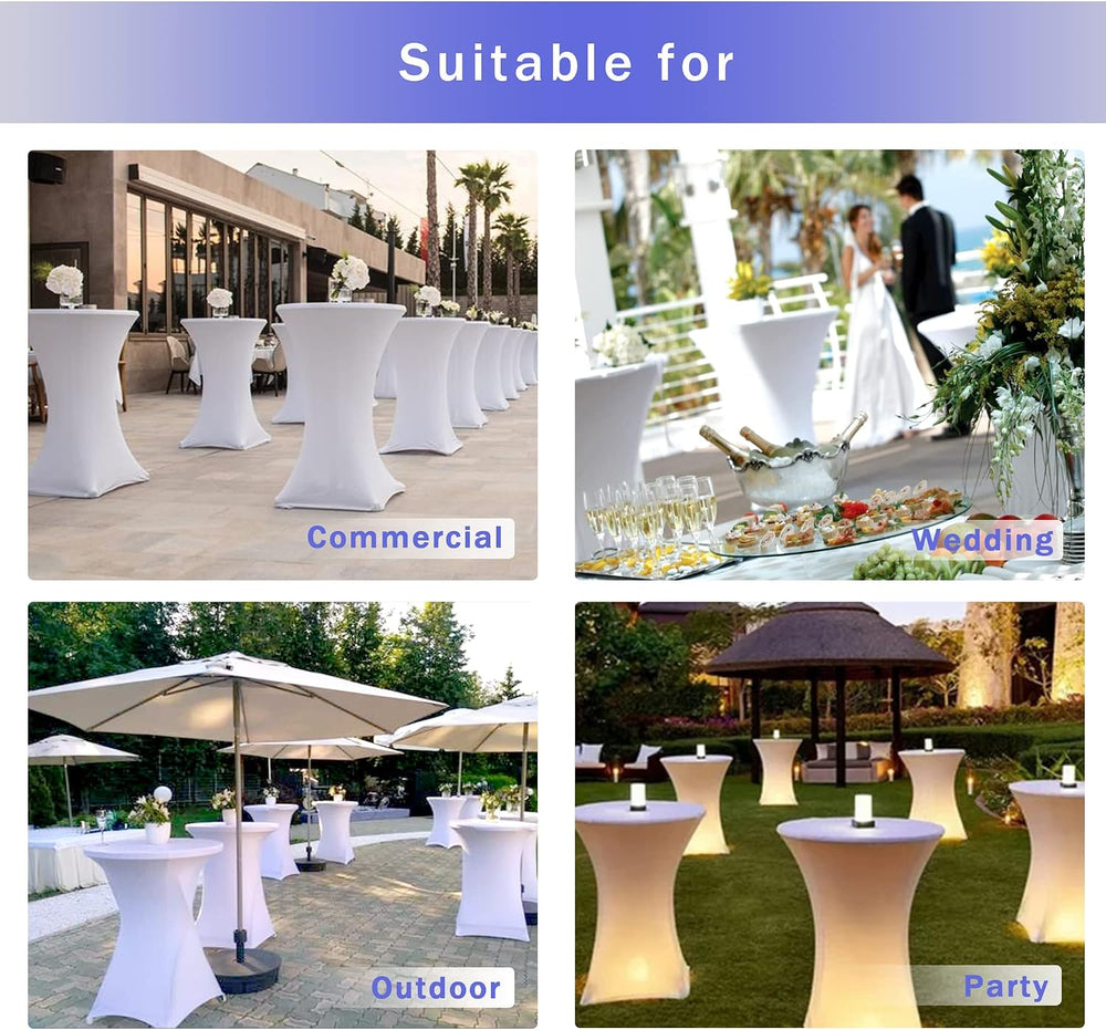 Spandex Navy Cocktail Table Covers for 30-32 Inch High Top Pub 4 Pack