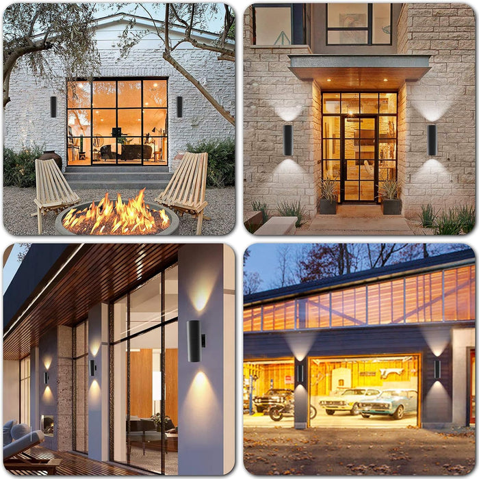 Tipace Black Modern Outdoor Porch Lights up Down Lights Exterior Cylinder Patio Light, Waterproof Exterior Wall Light Fixtures for Courtyard,entryway,Garage (Bulbs Not Included)