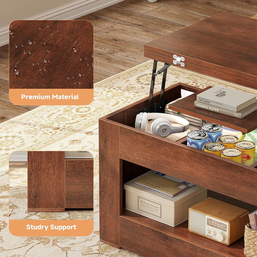 UNIQUITE 40" Lift Top Coffee Table, 4 in 1 Multi-Function Lift Coffee Ta...