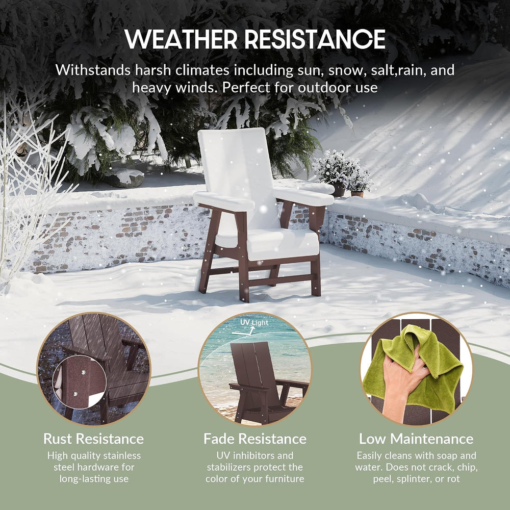 WestinTrends Ashore Outdoor Patio HDPE Plastic Modern Adirondack Dining Chair...