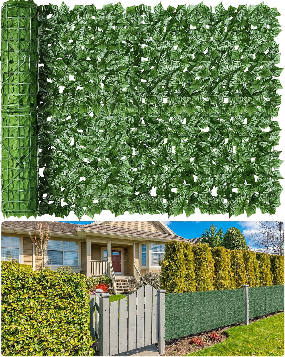 Artificial Ivy Privacy Fence Screen, 40x160in(43 Sqft) Anti-Ultraviolet Artif...