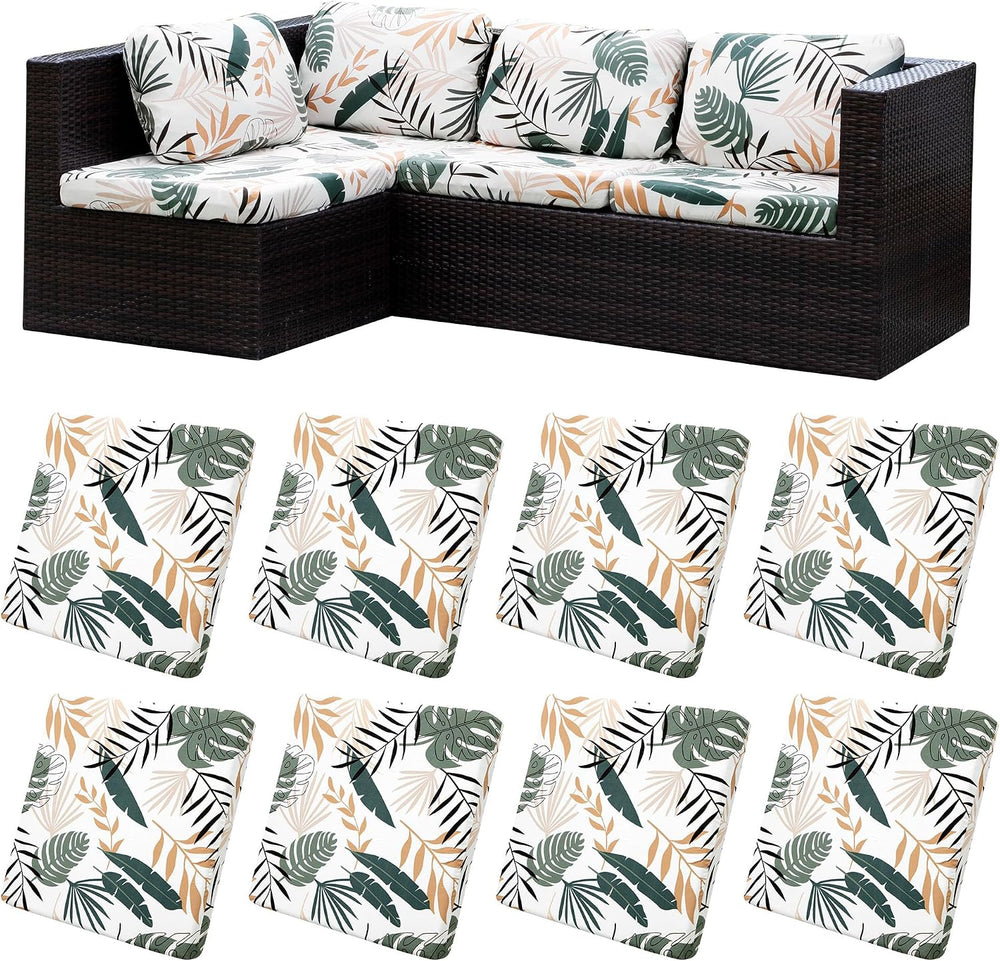 8 Pcs Outdoor Cushion Covers, Patio Sofa Cushion Covers Replacement