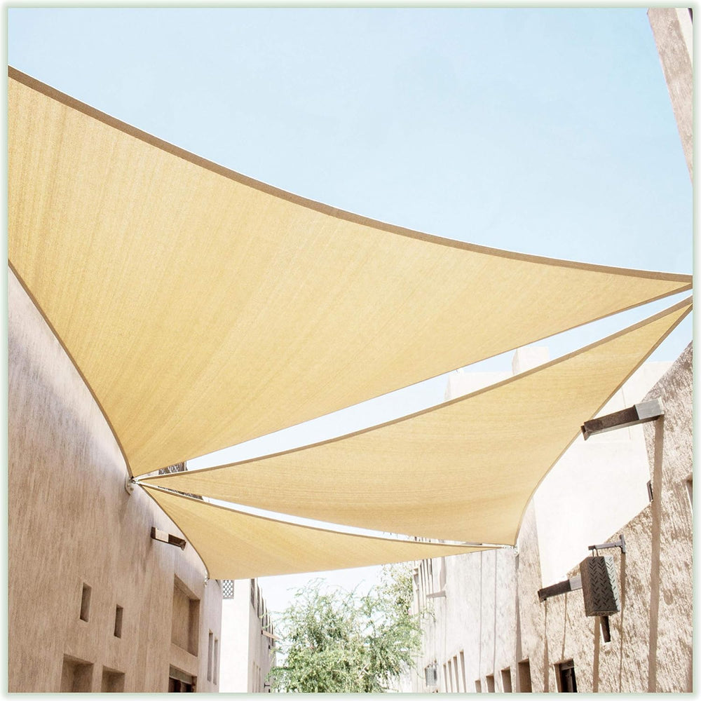 ColourTree 20' x 20' x 28.3' Beige Right Triangle CTAPRT20 Sun Sh...