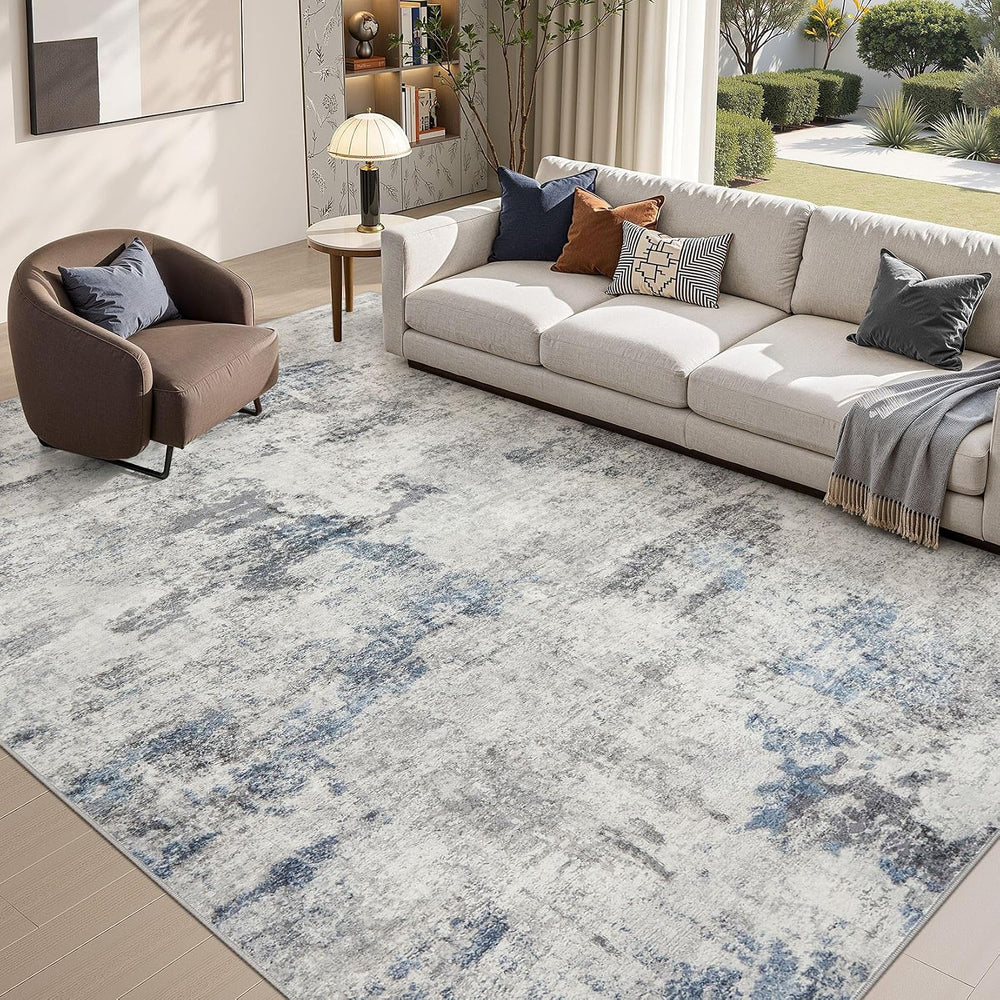 DMOYEST 9x12 Area Rug for Living Room Washable Abstract Indoor Carpet