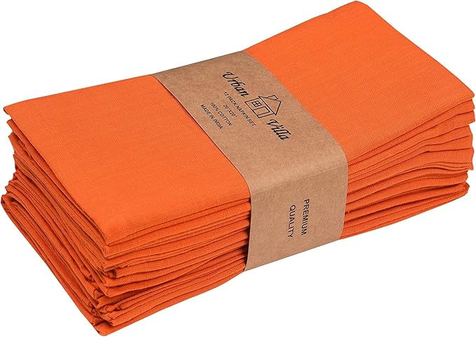 Urban Villa Cloth Napkins Halloween Dinner Napkins Solid Orange Color 20'...