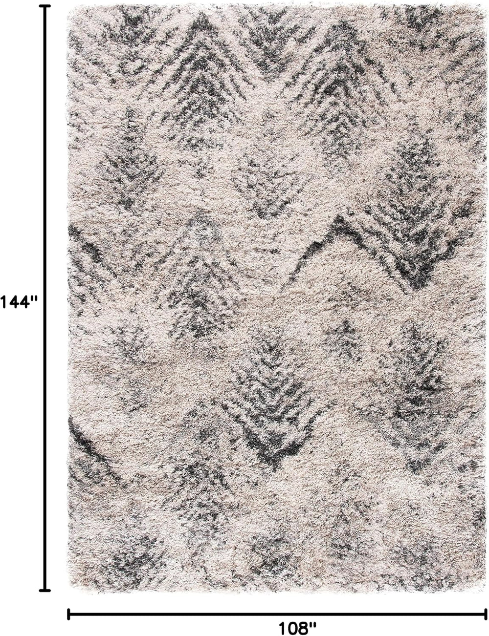 SAFAVIEH Iceland Shag Collection Area Rug - 9' x 12', Cream & Gre...