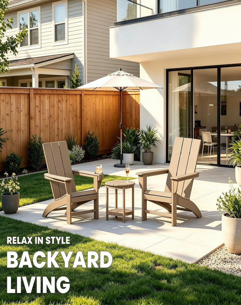 Poly Lumber Adirondack Chair with Cup Holder