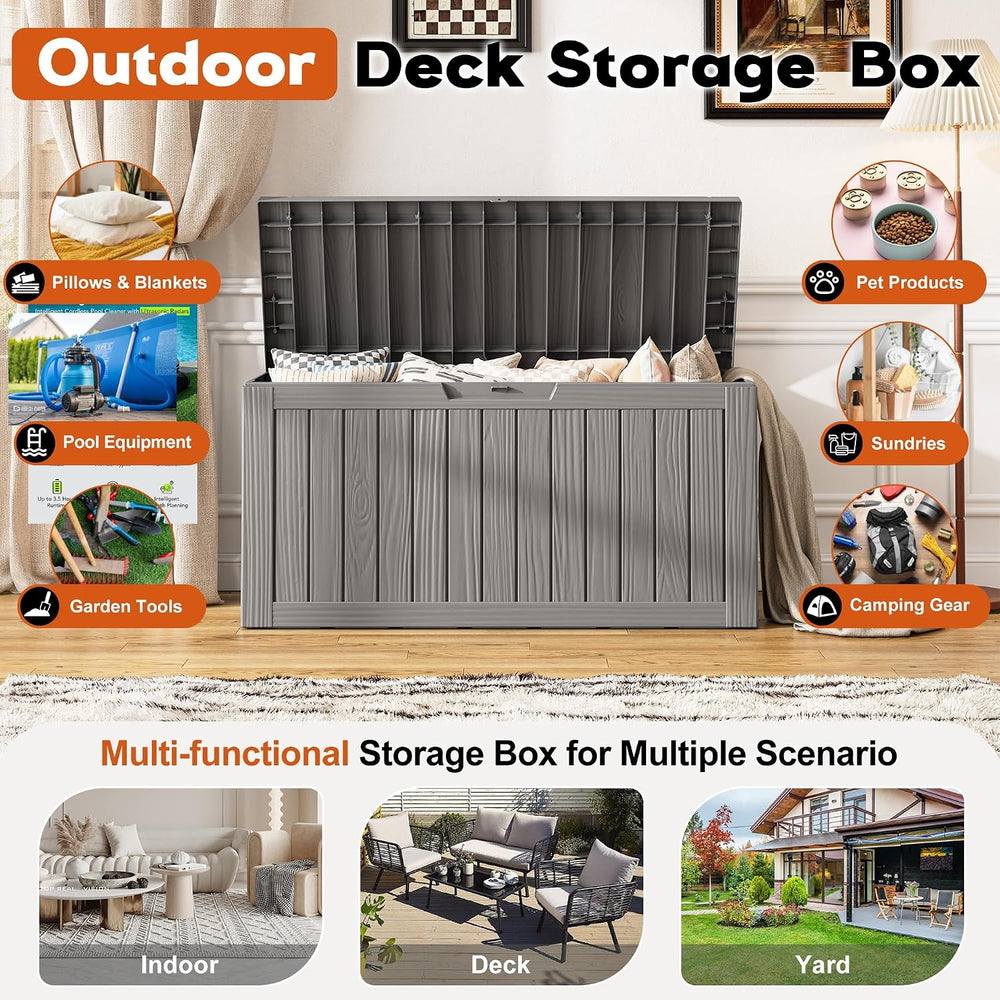 Outdoor Storage Box, Resin Deck Boxes Indoor and outdoor, Waterproof Storage ...