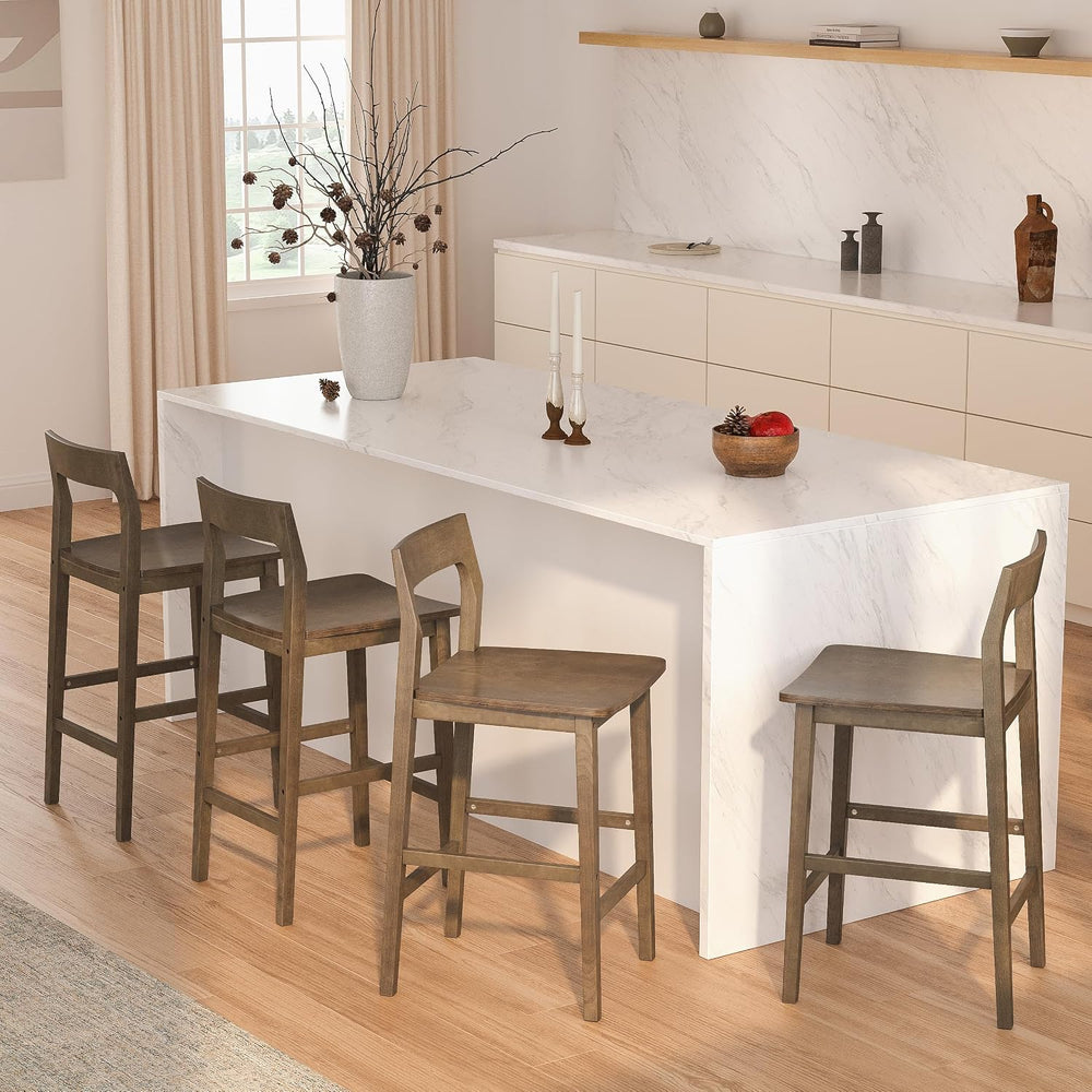 EYYTHUNG Basics Bar Stools Set of 4, Farmhouse 25” Counter Height Stools with...