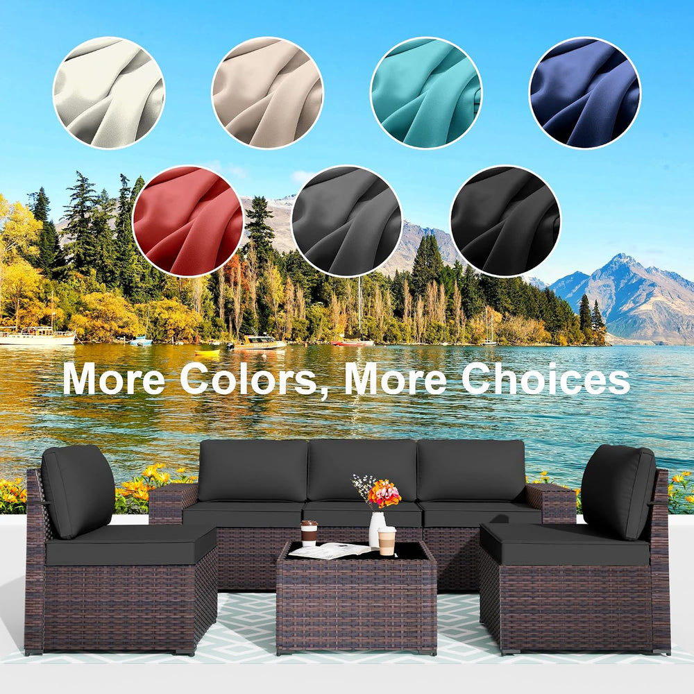 ALAULM 11 Pieces Patio Cushion Covers Replacement, Waterproof & Splashpro...