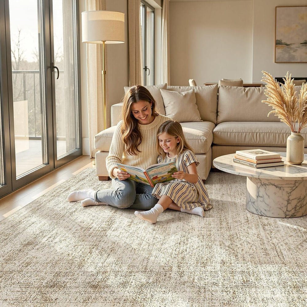 cotiled 10x12 Area Rugs Abstract Distressed Washable Large Living Room Rug