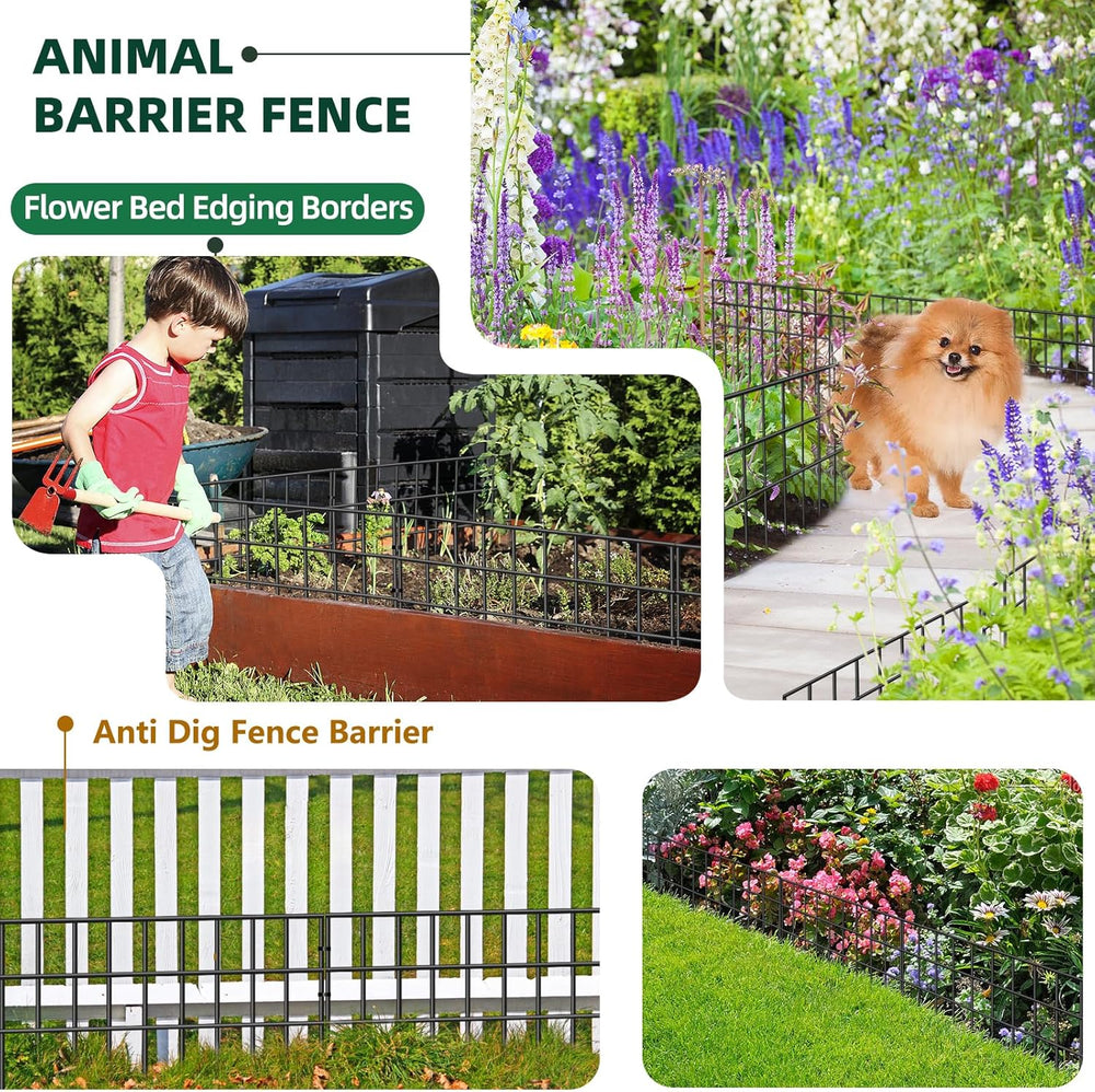 42.5ft(L) x 13in(H) Animal Barrier Fence, 30 Panels No Dig Garden Fence for D...