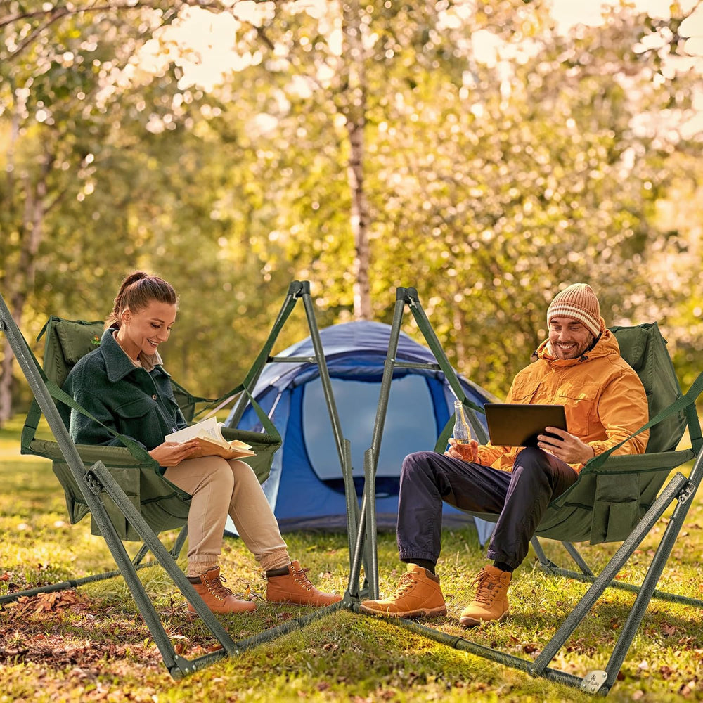 Tranquillo 2 in 1 Hammock and Swinging Chair with Collapsible Steel Stand &am...