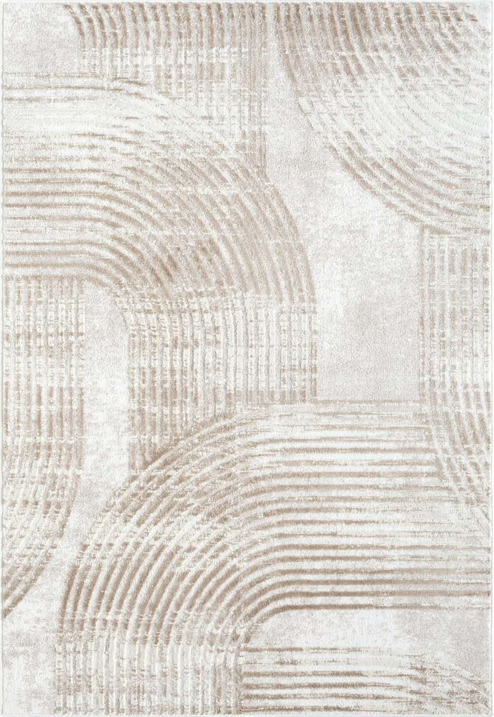Abani Cream Area Rug for Living Room, Bedroom -Mid-Century Modern- 5' x 8...