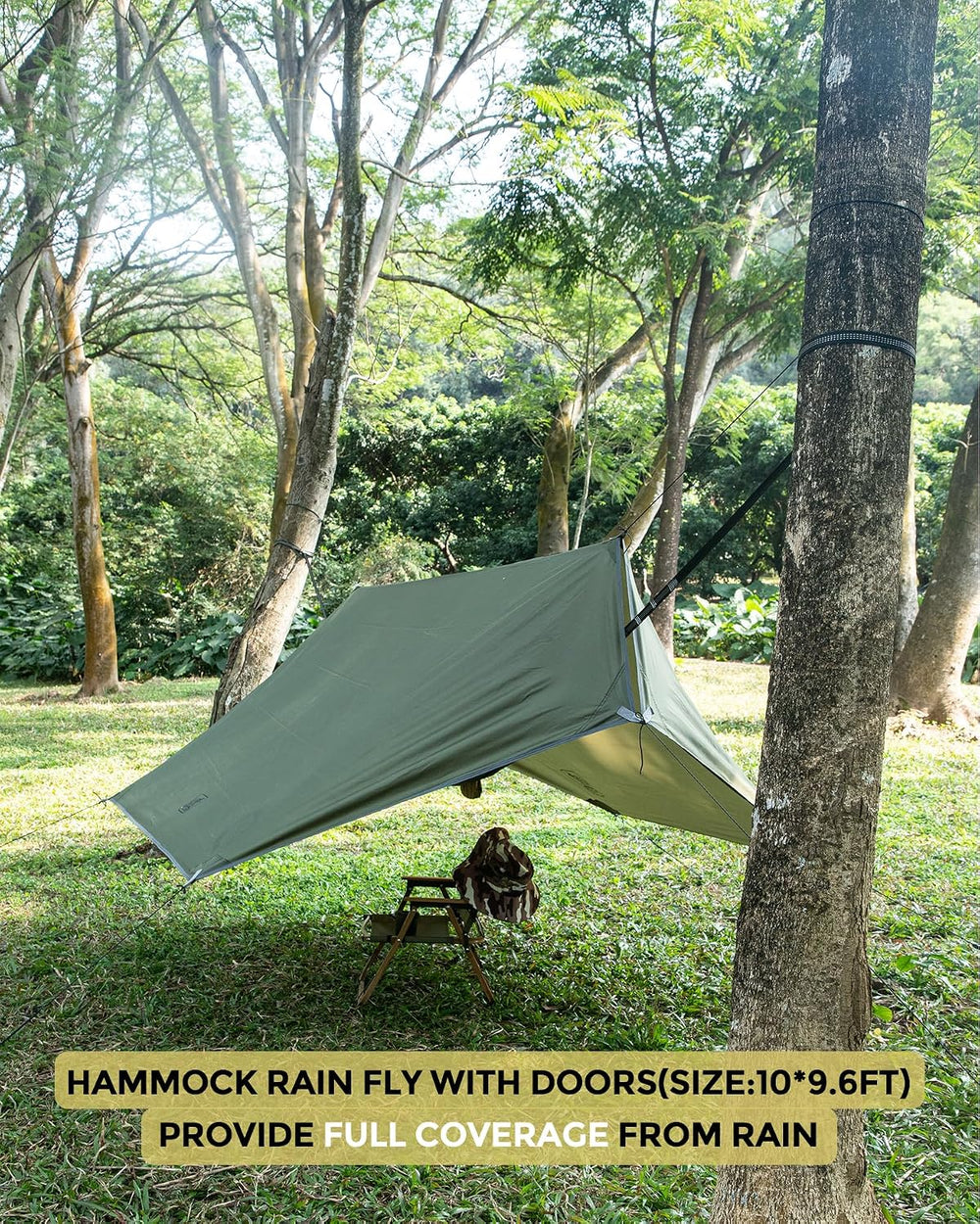 Miztli Camping Hammock with Net and Rain Fly, Portable Lightweight Outdoor Ha...