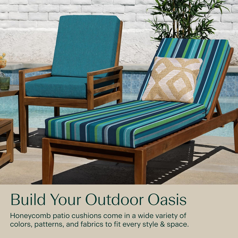 Honeycomb Outdoor Heritage Chaise Cushion for Patio Furniture, 23 x 75