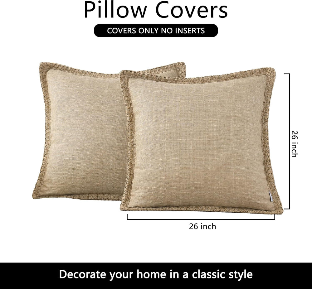 Throw Pillow Covers 26x26 Outdoor Decorative Pillows Cover for Couch