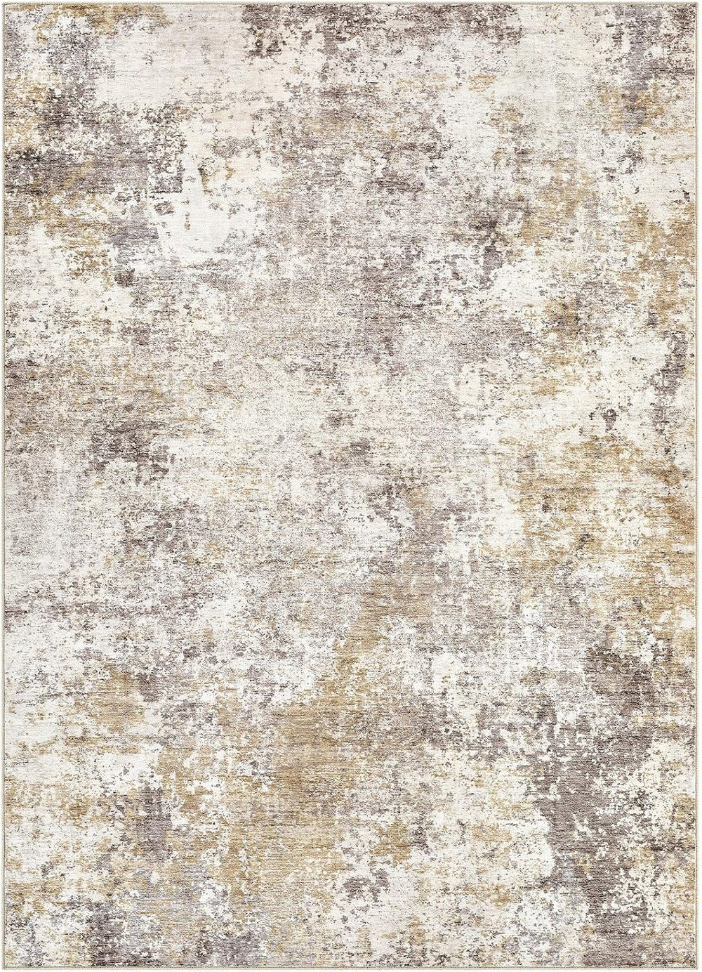 Nakagishi 6X9 Abstract Washable Area Rugs for Living Room-Golden Brown