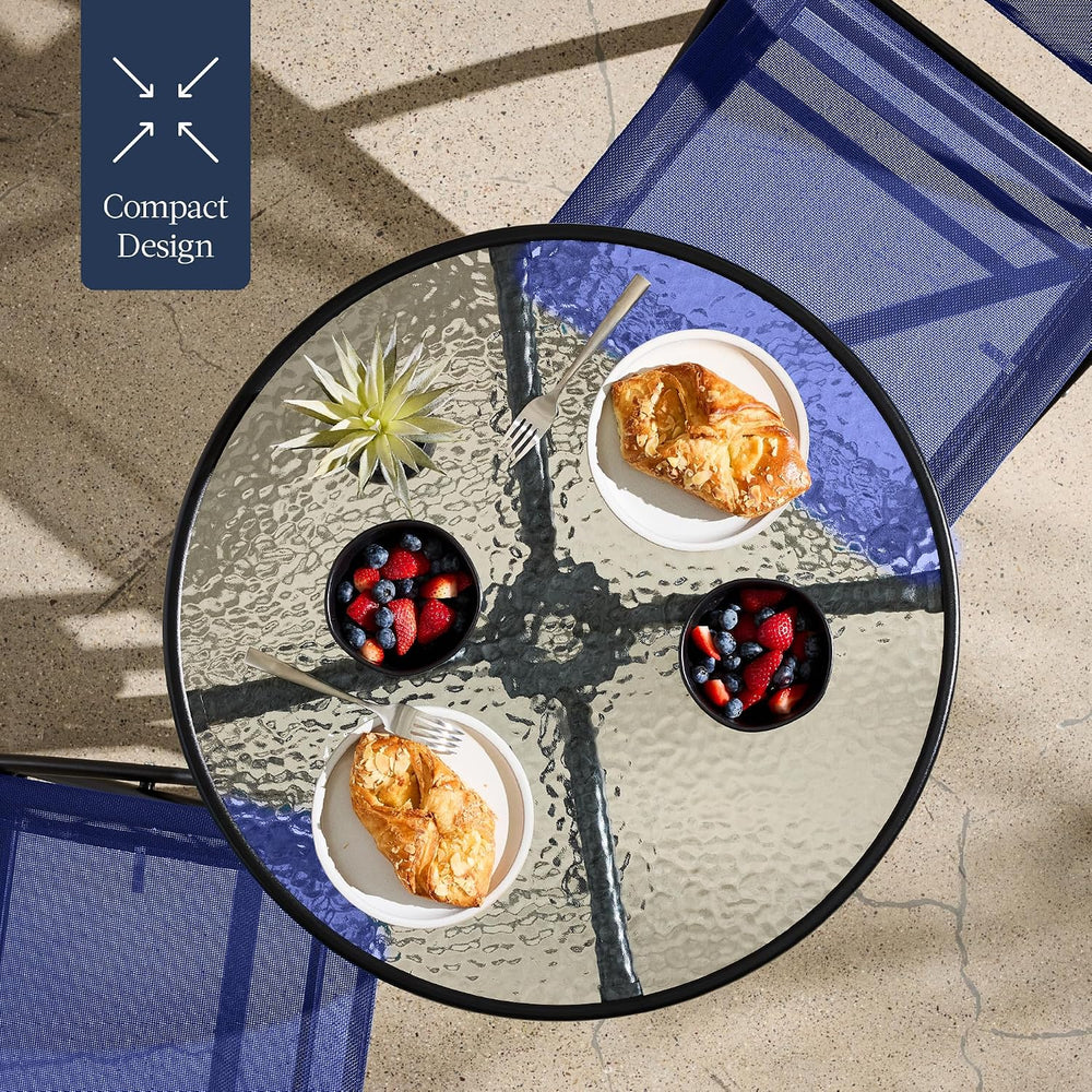 Best Choice Products 3-Piece Patio Bistro Dining Furniture Set w/Textured Gla...
