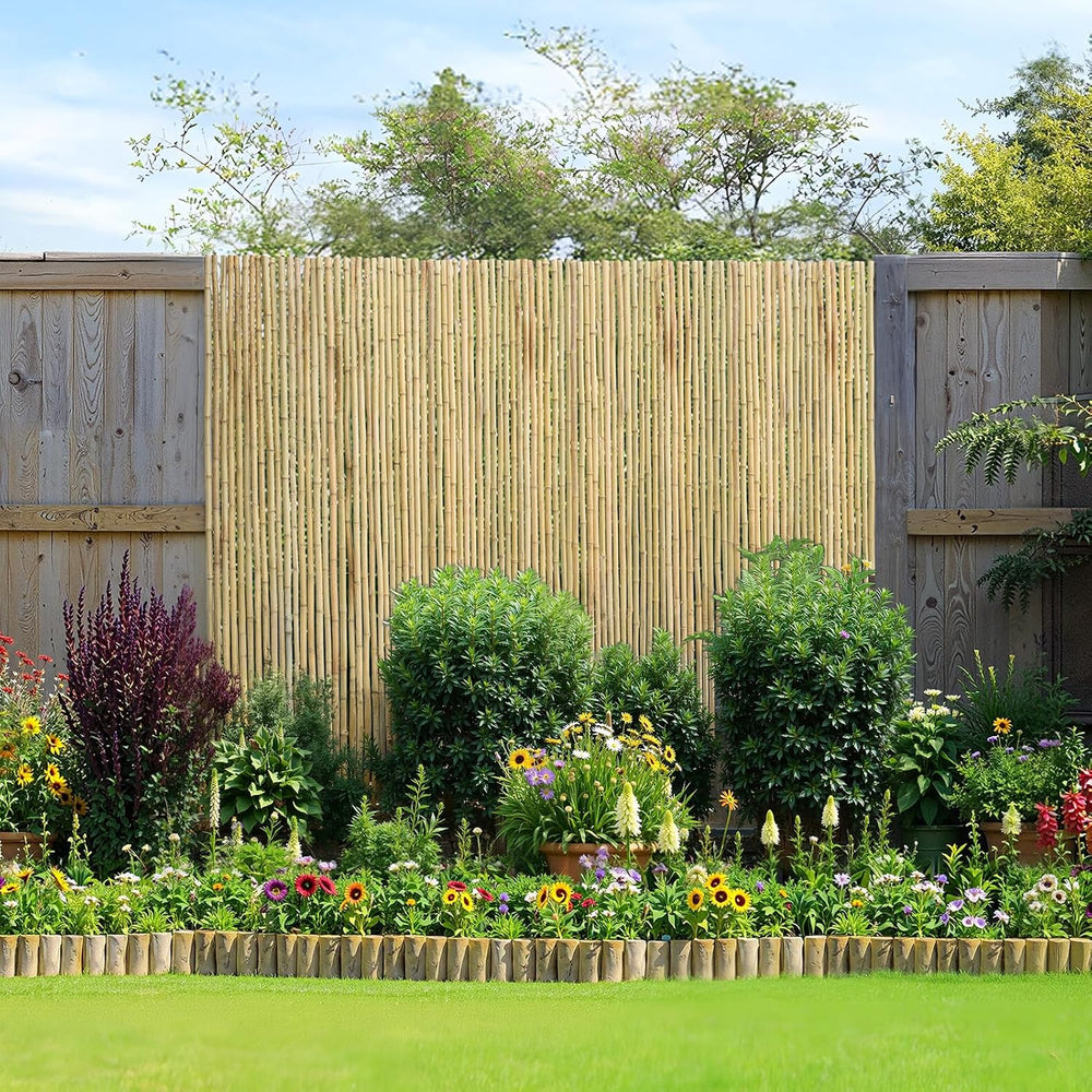 VEVOR Natural Rolled Bamboo Fence, Eco-Friendly Privacy Screen 4 ft H x 8 ft ...