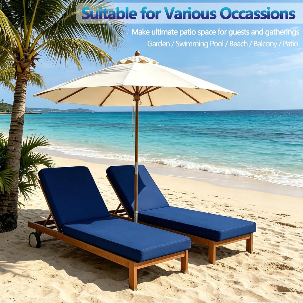 Chaise Lounge Cushions Outdoor 72x21x3.5 Inch, Waterproof and Fade Resistant ...