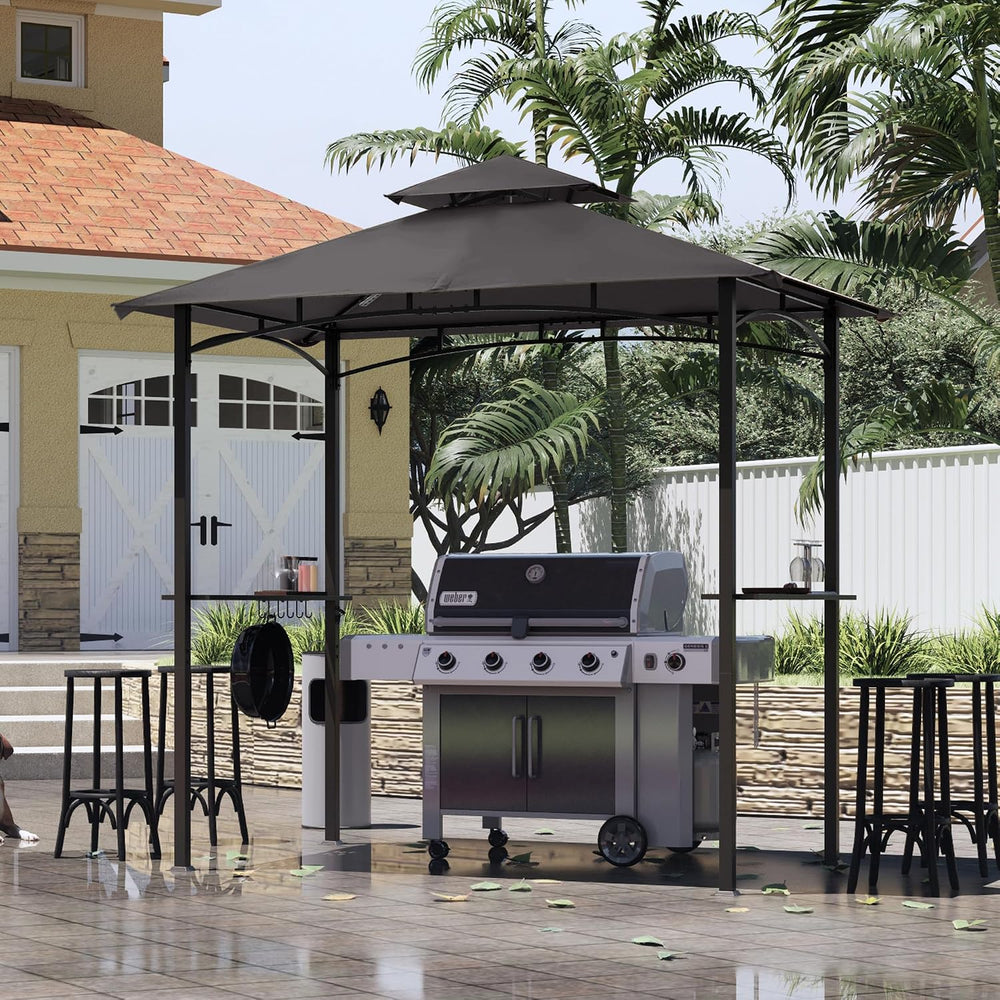 MASTERCANOPY 8 x 5 Grill Gazebo Outdoor BBQ Gazebo Canopy with 2 LED Lights (...