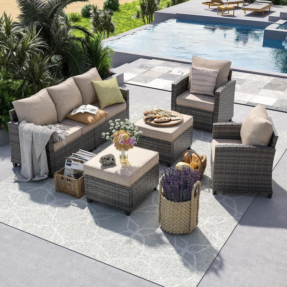 UDPATIO Patio Furniture Set, 5 Pcs Outdoor Conversation Set High Back