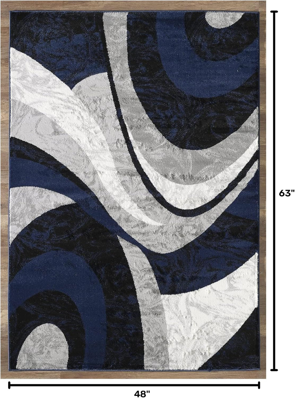 Yafa Home Fashion Modern Contemporary Swirls Design Area Rug, Luxurious, Eleg...