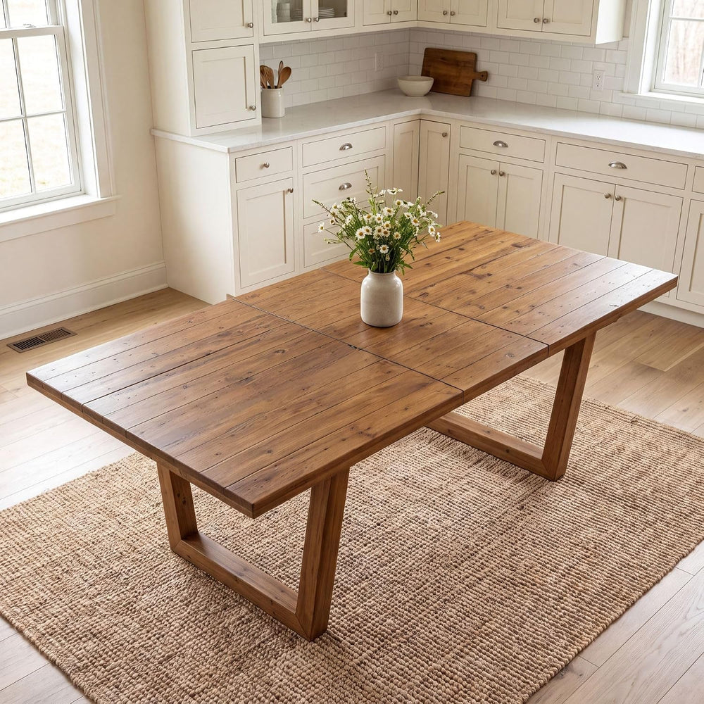 55-70.5" Extendable Dining Table Pine Expandable Dining Room Table for 4...