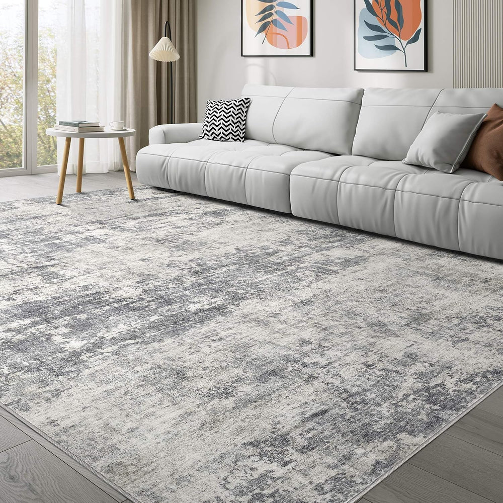 Washable 9x12 Area Rugs for Living Room: Abstract Modern Home Decor Rug