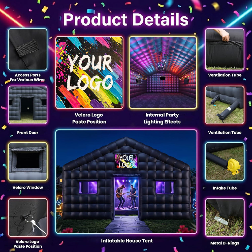23×16×12Ft Inflatable Nightclub, Blow up Party Tent with Blower for Adult