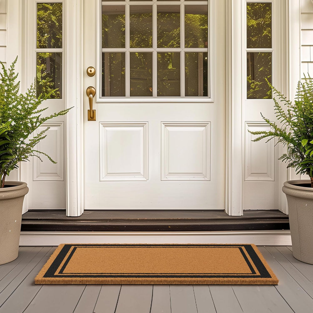 Barnyard Designs Natural Coco Coir Non-Slip Doormat (24x36, Border)