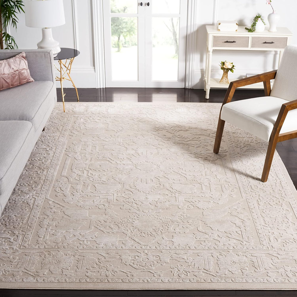 SAFAVIEH Area Rug 10' Square - Reflection Collection - Large - Cream &...