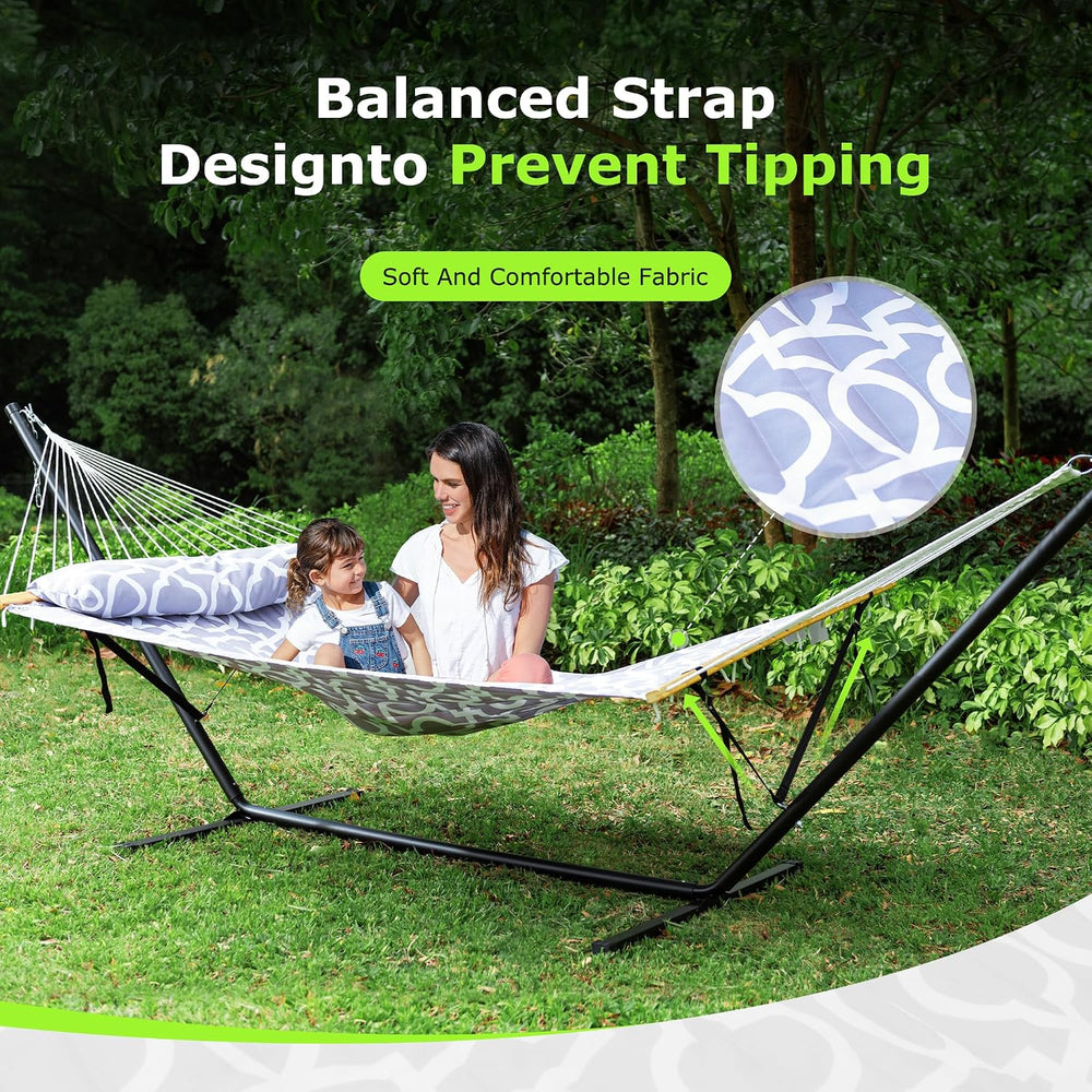 ANAGOO Double Hammock with Stand 500lbs Heavy Duty Outdoor Two Person Round