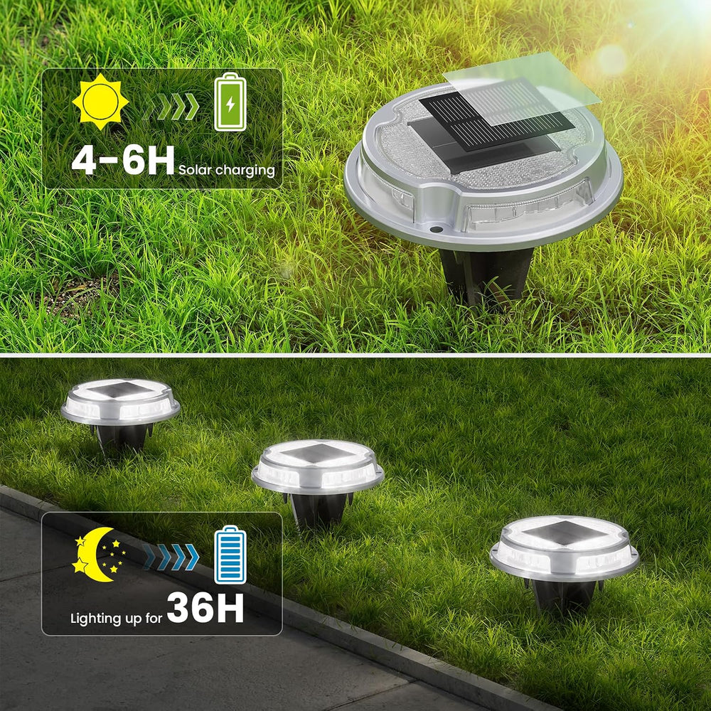 VOLISUN Solar Driveway Deck Dock Marine Lights 2 Colors Modes,16 Pack