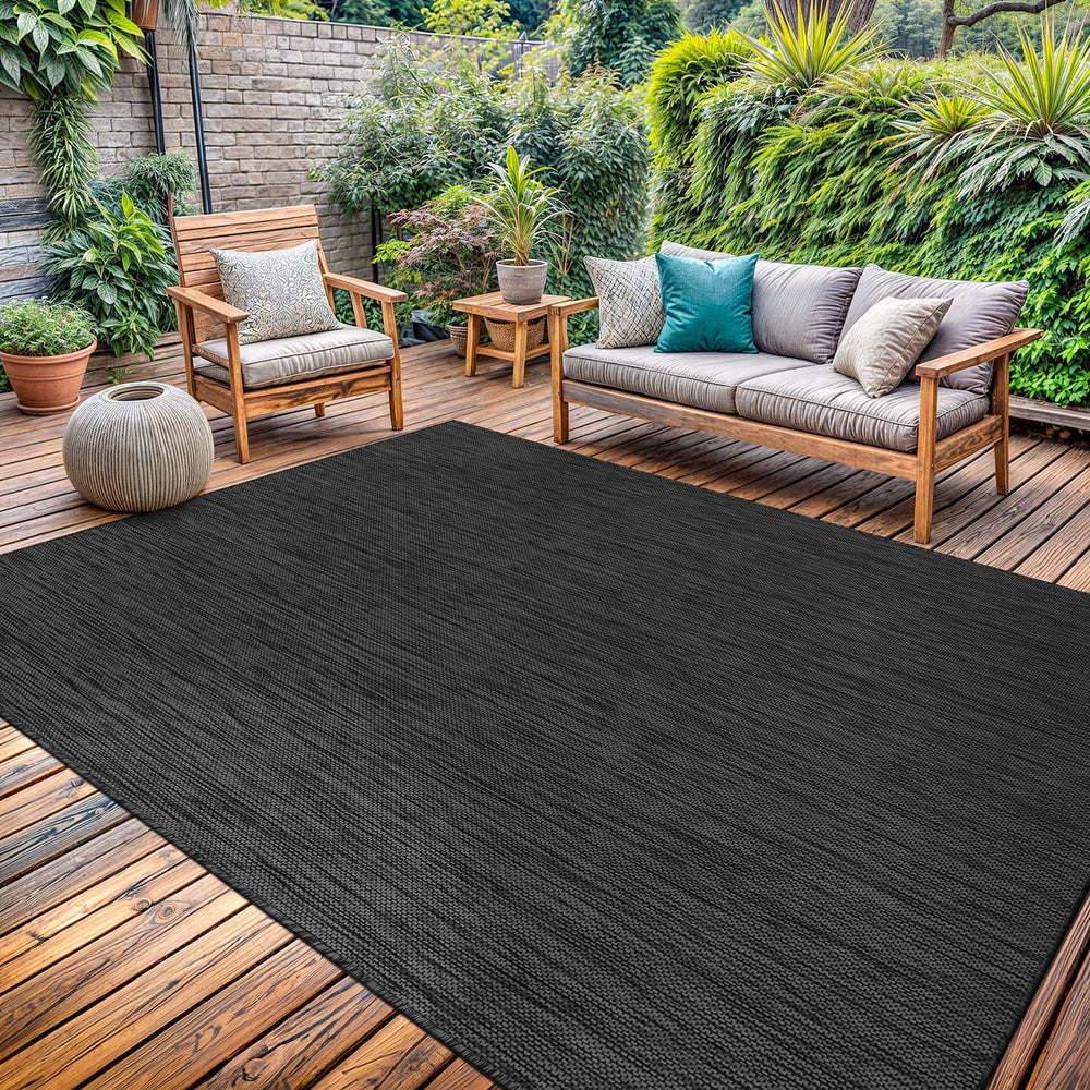 Washable Indoor Outdoor Rug 5x7 Weather Resistant Area Rugs Modern Solid for ...