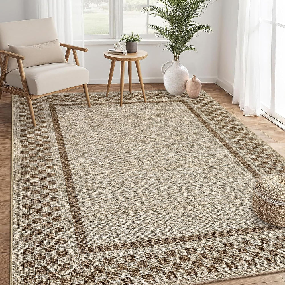 GarveeHome Modern Bordered 8x10 Washable Area Rugs for Living Room Bedroom