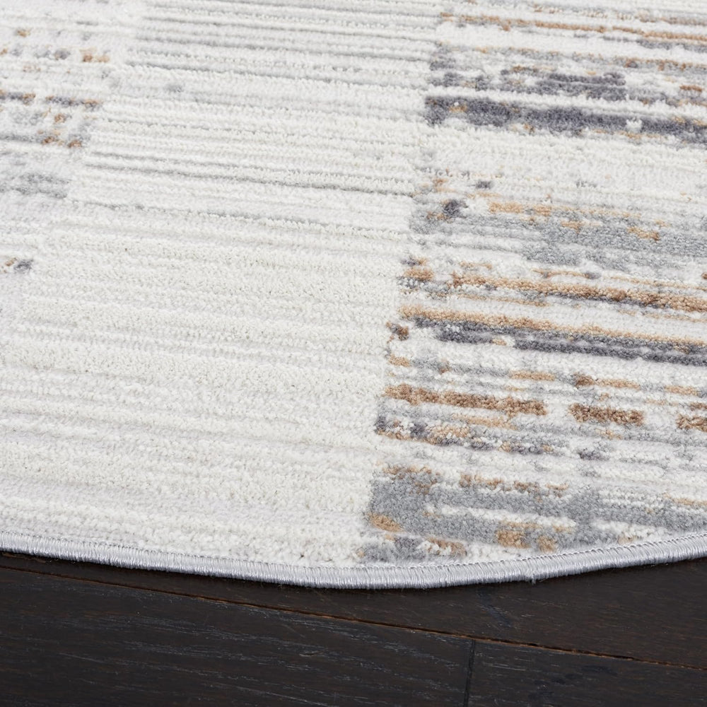 SAFAVIEH Shivan Collection Area Rug - 6'7" Round, Ivory & Grey, ...