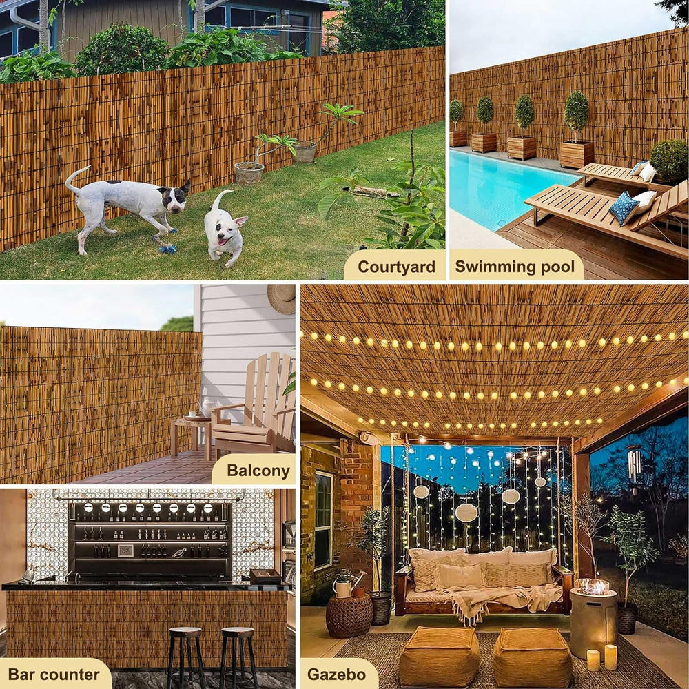 Natural Reed Fencing,Decorative Bamboo Fence Rolls Handwoven Friendly Sun Sha...
